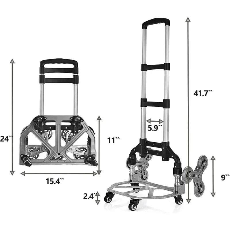 Stair Climbing Hand Truck Heavy-Duty Shopping Cart,Heavy-Duty Hand Truck Portable Folding Cart for Moving with Universal