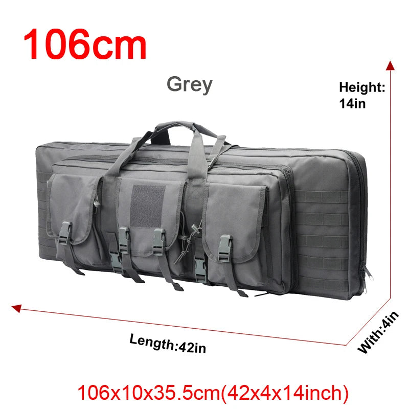 LQARMY 32–48 inch Tactical Double Rifle Case – MOLLE Gun Bag, Sniper & Airsoft Backpack