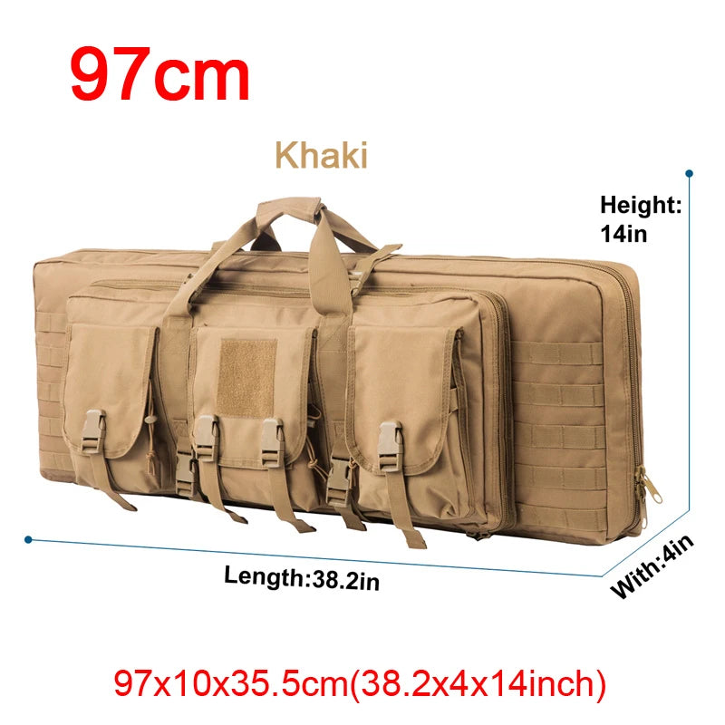 LQARMY 32–48 inch Tactical Double Rifle Case – MOLLE Gun Bag, Sniper & Airsoft Backpack