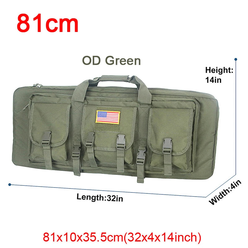 LQARMY 32–48 inch Tactical Double Rifle Case – MOLLE Gun Bag, Sniper & Airsoft Backpack