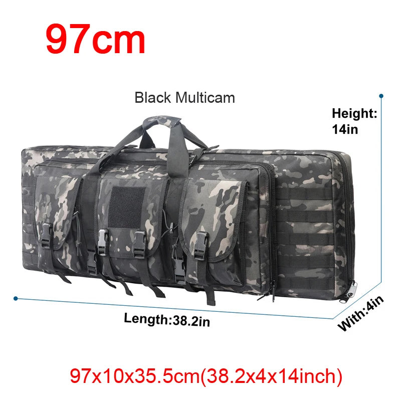 LQARMY 32–48 inch Tactical Double Rifle Case – MOLLE Gun Bag, Sniper & Airsoft Backpack