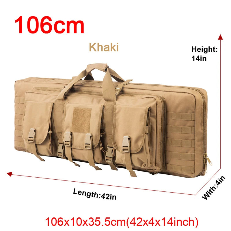 LQARMY 32–48 inch Tactical Double Rifle Case – MOLLE Gun Bag, Sniper & Airsoft Backpack