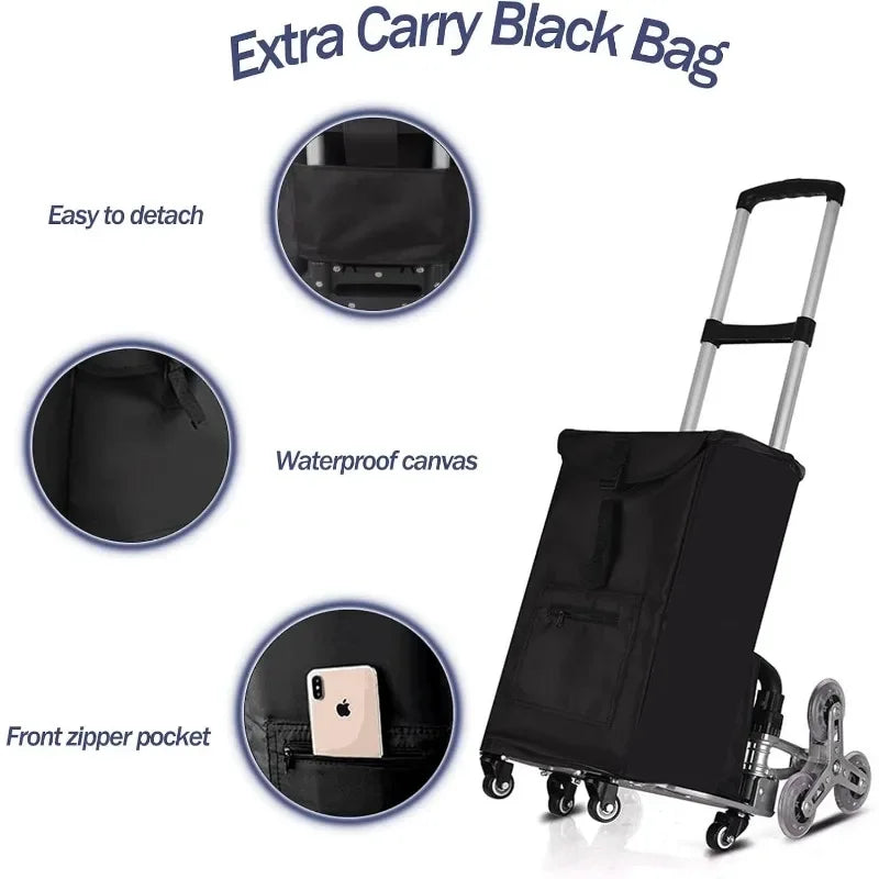 Stair Climbing Hand Truck Heavy-Duty Shopping Cart,Heavy-Duty Hand Truck Portable Folding Cart for Moving with Universal