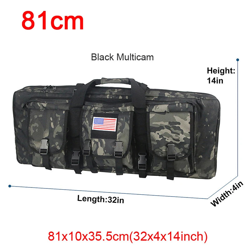 LQARMY 32–48 inch Tactical Double Rifle Case – MOLLE Gun Bag, Sniper & Airsoft Backpack