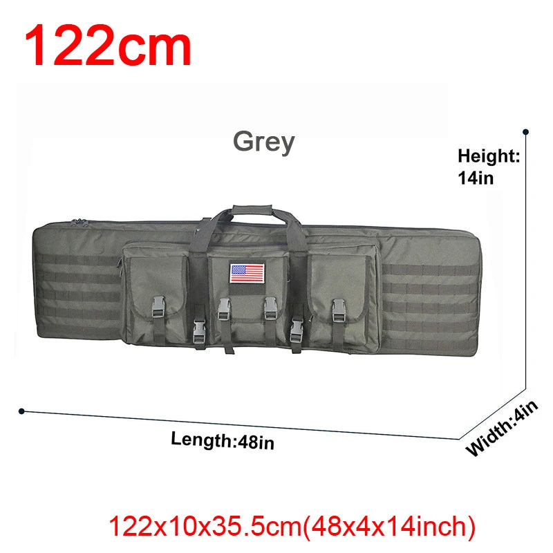 LQARMY 32–48 inch Tactical Double Rifle Case – MOLLE Gun Bag, Sniper & Airsoft Backpack