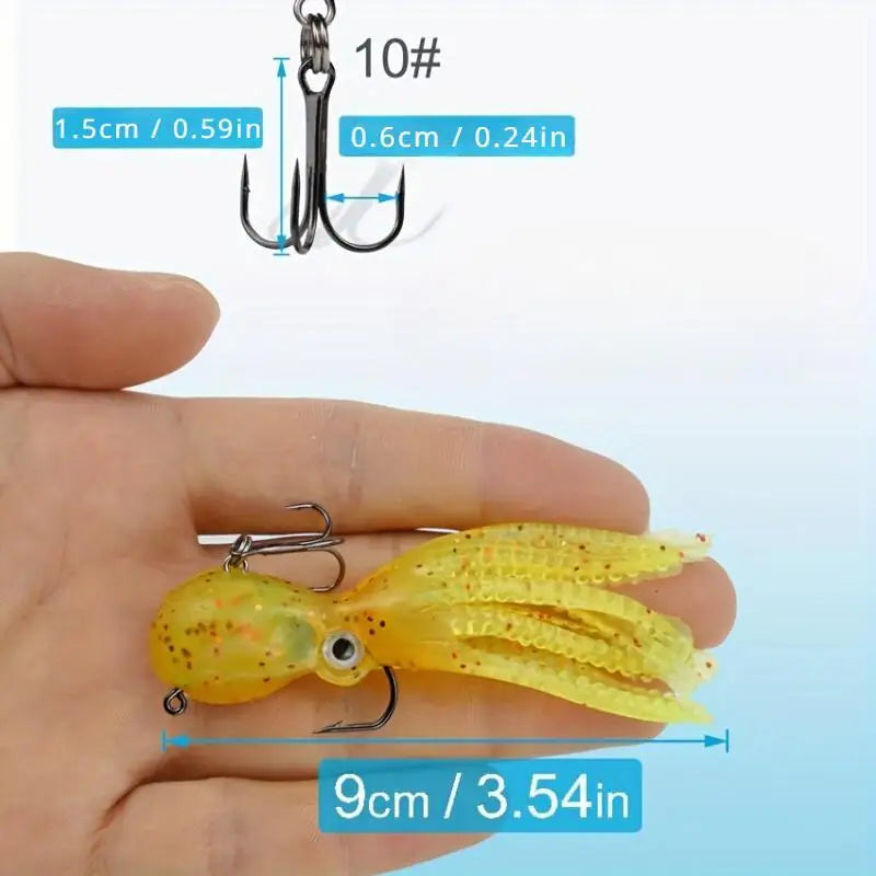 5pcs Saltwater Squid Skirt Swimbait – Soft Fishing Lures for Lingcod & Rockfish
