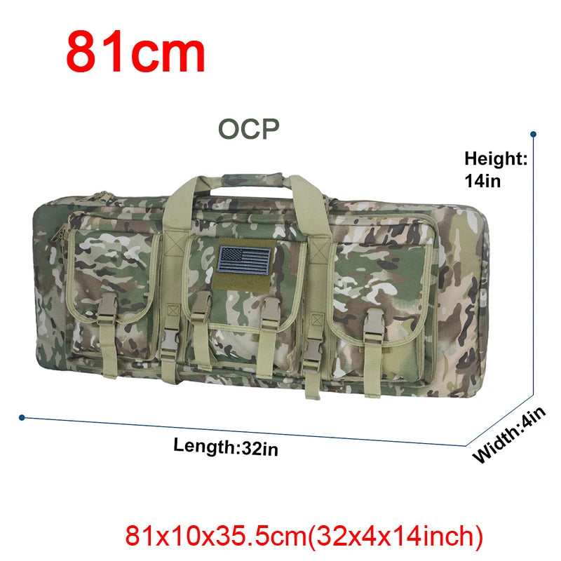 LQARMY 32–48 inch Tactical Double Rifle Case – MOLLE Gun Bag, Sniper & Airsoft Backpack