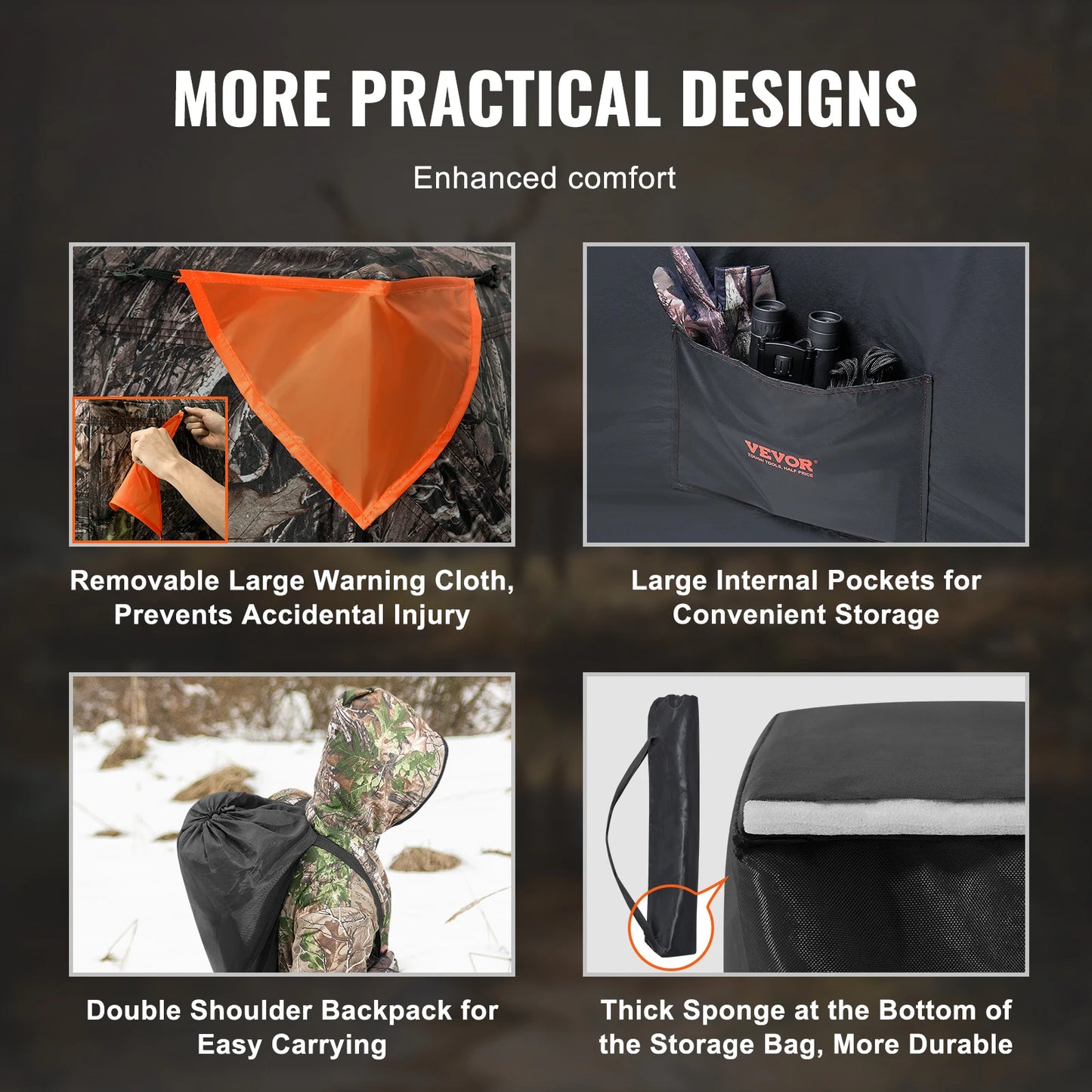 270° See-Through Hunting Blind – 2–3 Person Pop-Up Deer Ground Blind with Carry Bag