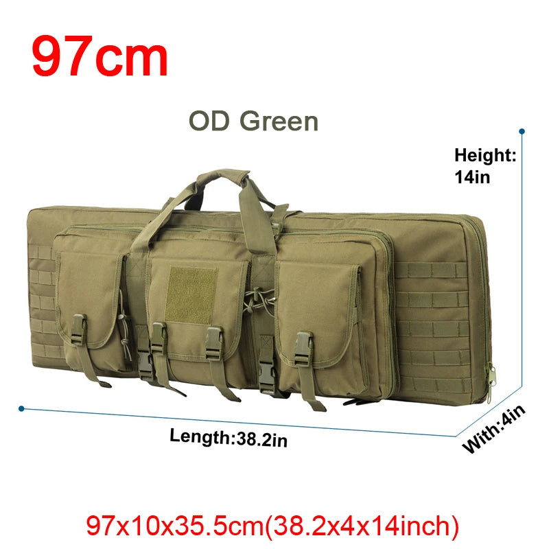 LQARMY 32–48 inch Tactical Double Rifle Case – MOLLE Gun Bag, Sniper & Airsoft Backpack