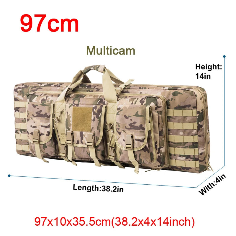 LQARMY 32–48 inch Tactical Double Rifle Case – MOLLE Gun Bag, Sniper & Airsoft Backpack