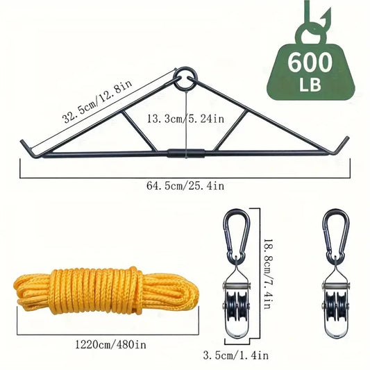 700 lb Elk Hoist Pulley Lift System with Gambrel – Deer & Game Hanging Butchering Kit