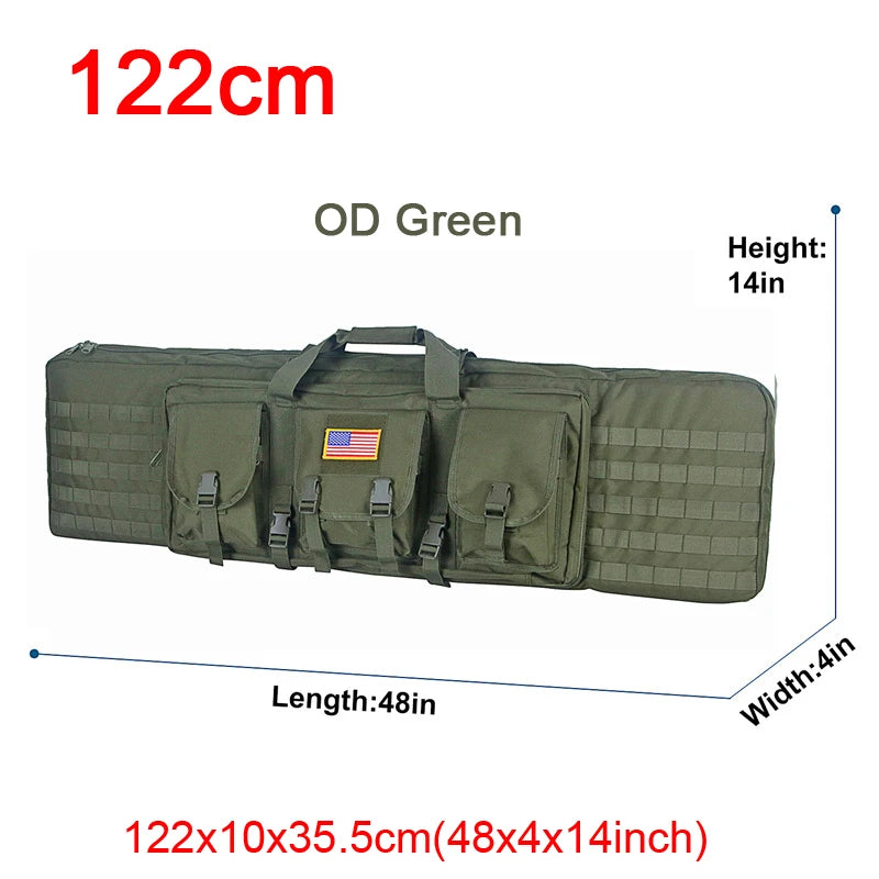 LQARMY 32–48 inch Tactical Double Rifle Case – MOLLE Gun Bag, Sniper & Airsoft Backpack