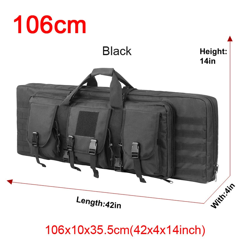 LQARMY 32–48 inch Tactical Double Rifle Case – MOLLE Gun Bag, Sniper & Airsoft Backpack