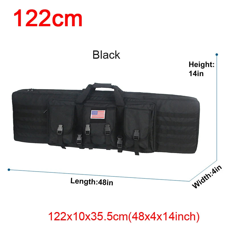 LQARMY 32–48 inch Tactical Double Rifle Case – MOLLE Gun Bag, Sniper & Airsoft Backpack