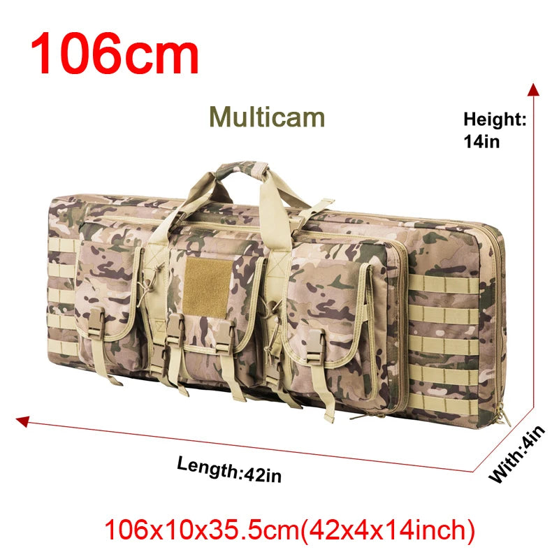 LQARMY 32–48 inch Tactical Double Rifle Case – MOLLE Gun Bag, Sniper & Airsoft Backpack