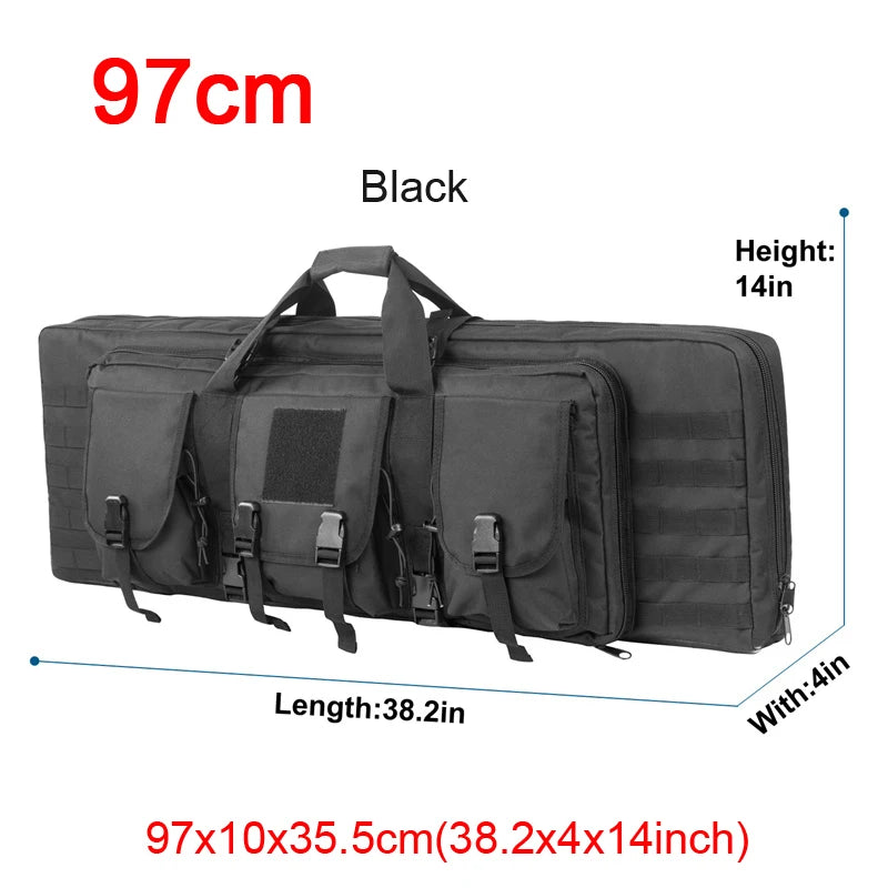 LQARMY 32–48 inch Tactical Double Rifle Case – MOLLE Gun Bag, Sniper & Airsoft Backpack