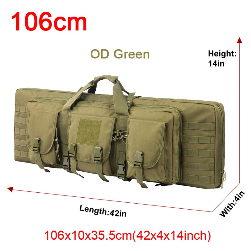 LQARMY 32–48 inch Tactical Double Rifle Case – MOLLE Gun Bag, Sniper & Airsoft Backpack