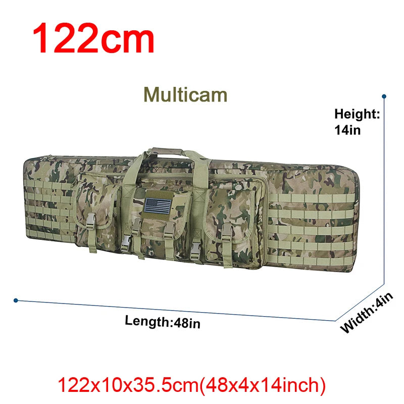 LQARMY 32–48 inch Tactical Double Rifle Case – MOLLE Gun Bag, Sniper & Airsoft Backpack