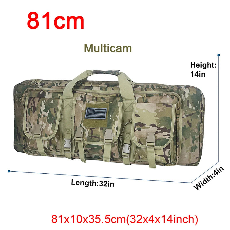 LQARMY 32–48 inch Tactical Double Rifle Case – MOLLE Gun Bag, Sniper & Airsoft Backpack