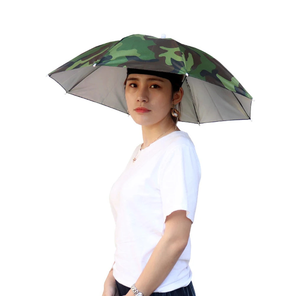 69/95cm Portable Umbrella Hat – Foldable Waterproof Sun & Rain Cap for Fishing, Camping, Beach