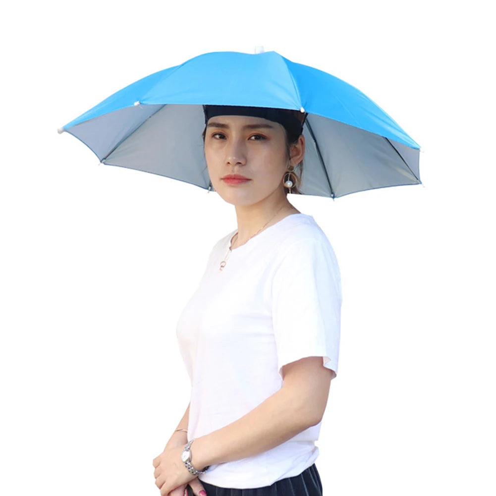 69/95cm Portable Umbrella Hat – Foldable Waterproof Sun & Rain Cap for Fishing, Camping, Beach
