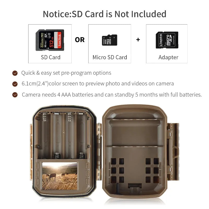 CAMPARK 2-Pack 1080P Trail Game Cameras – Hunting Deer Cam with Infrared Night Vision & Waterproof Case