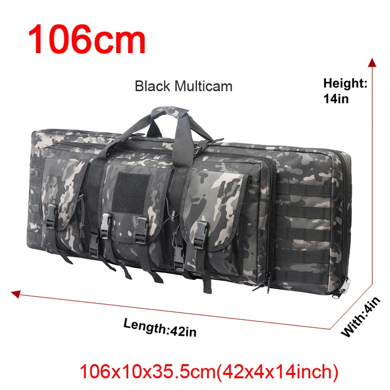 LQARMY 32–48 inch Tactical Double Rifle Case – MOLLE Gun Bag, Sniper & Airsoft Backpack