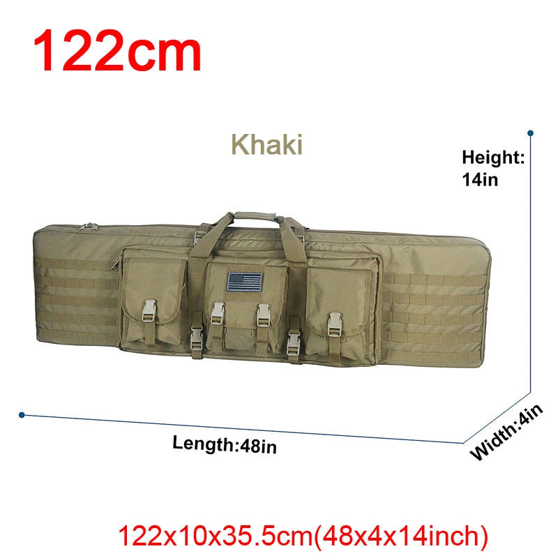 LQARMY 32–48 inch Tactical Double Rifle Case – MOLLE Gun Bag, Sniper & Airsoft Backpack