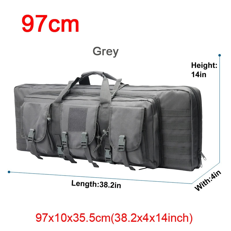 LQARMY 32–48 inch Tactical Double Rifle Case – MOLLE Gun Bag, Sniper & Airsoft Backpack