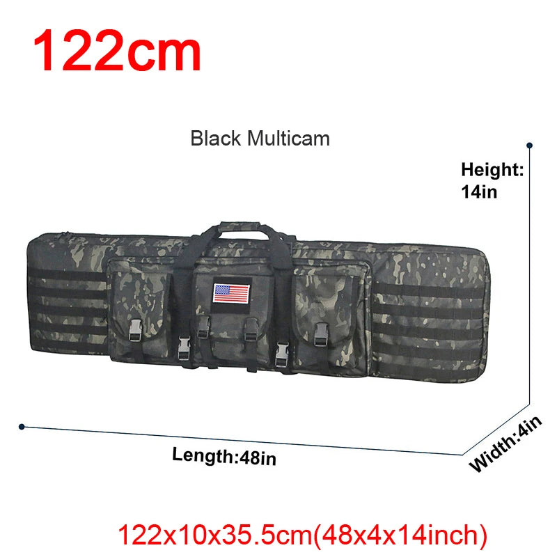 LQARMY 32–48 inch Tactical Double Rifle Case – MOLLE Gun Bag, Sniper & Airsoft Backpack